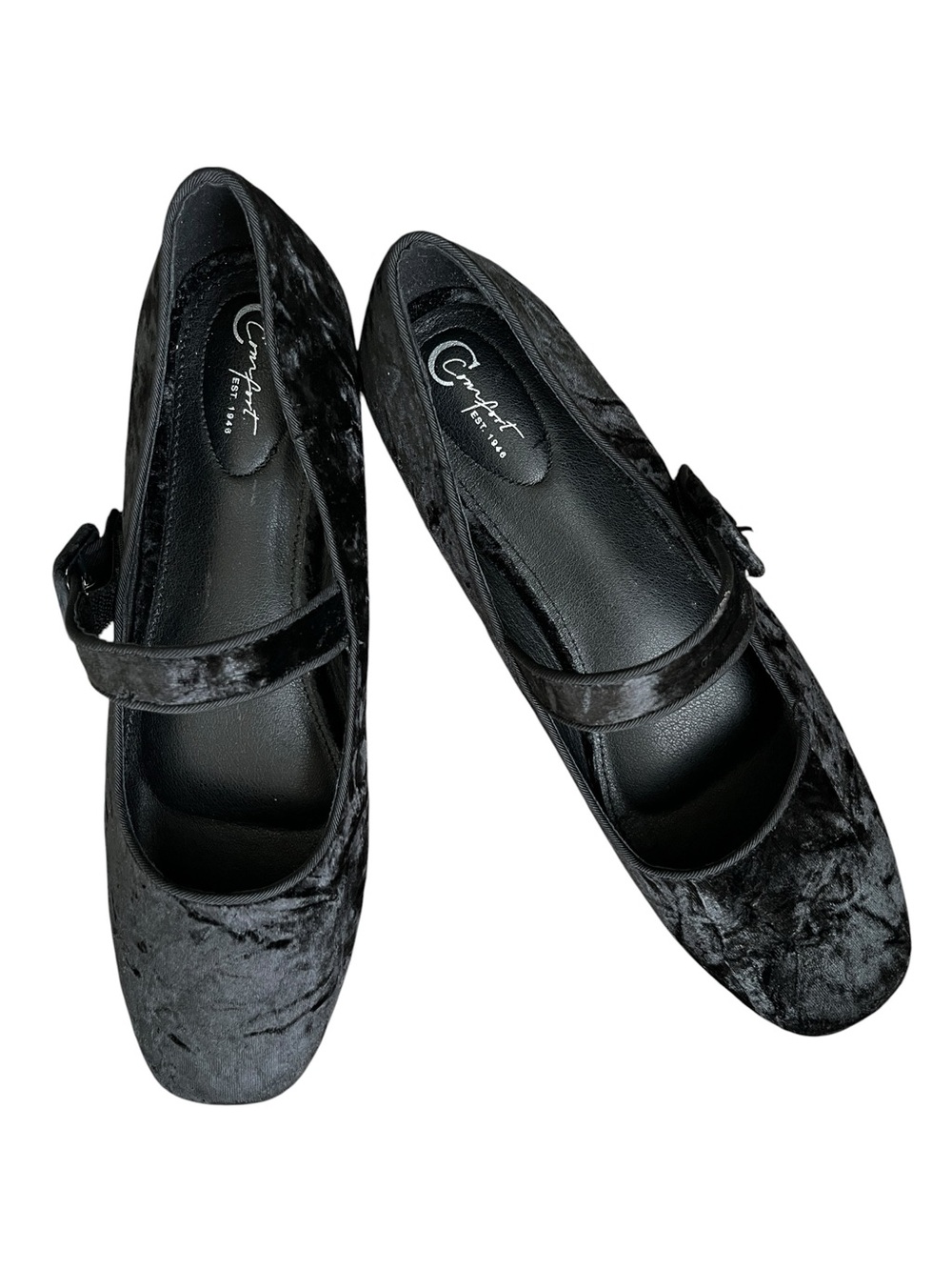 C Comfort Est 1946 Velvet Mary Jane Ballet Flats in Black